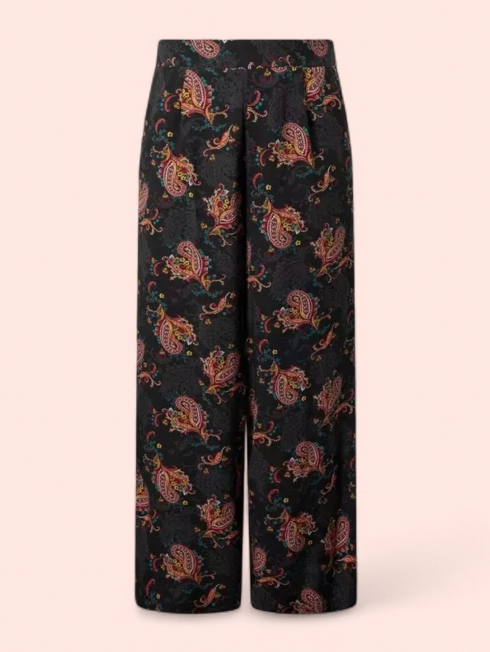 Torrid Black Paisley Pull On Wide-Leg Pants, 1x